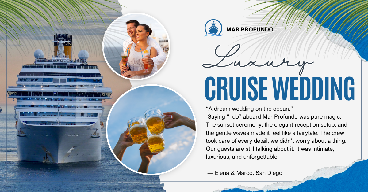 Blue and White Modern Cruise Party Facebook Ad